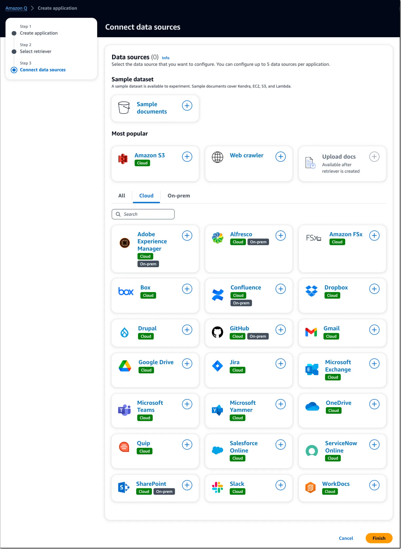 Central de aplicativos para integração com o Amazon Q