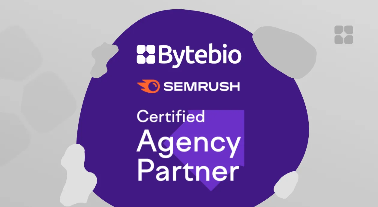 Официальный сертификат качества Bytebio Сертифицированный партнер агентства Semrush