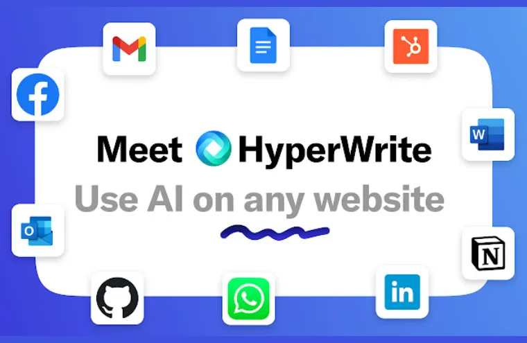 Captura da página inicial do HyperWrite, assistente de escrita com inteligência artificial