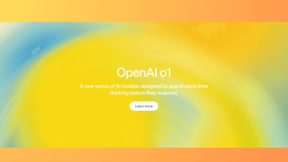 Página da OpenAI anunciando o modelo o1 sobre fundo colorido