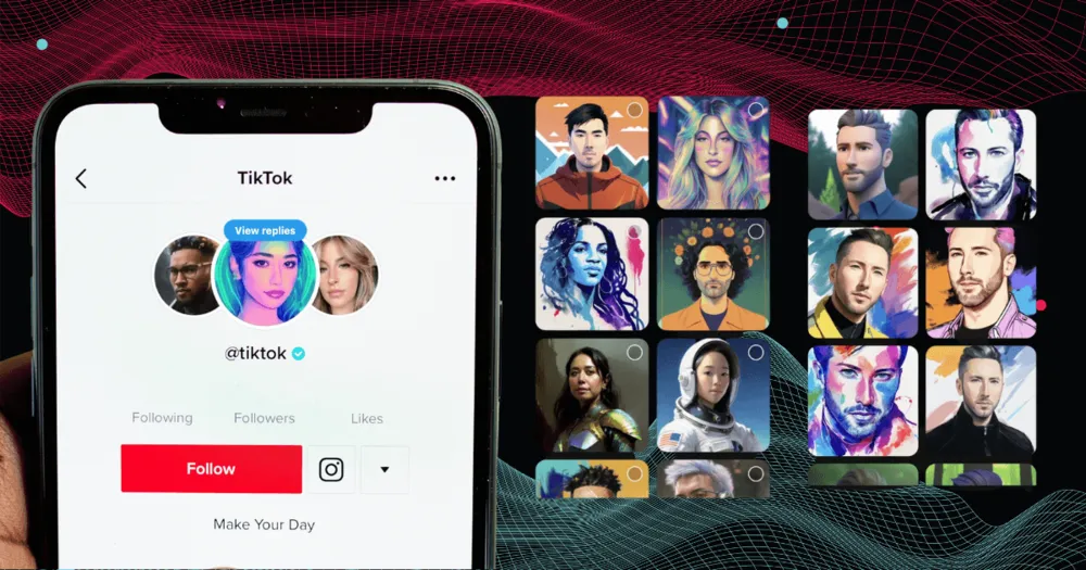 IA generativa de imagens de perfil no TikTok