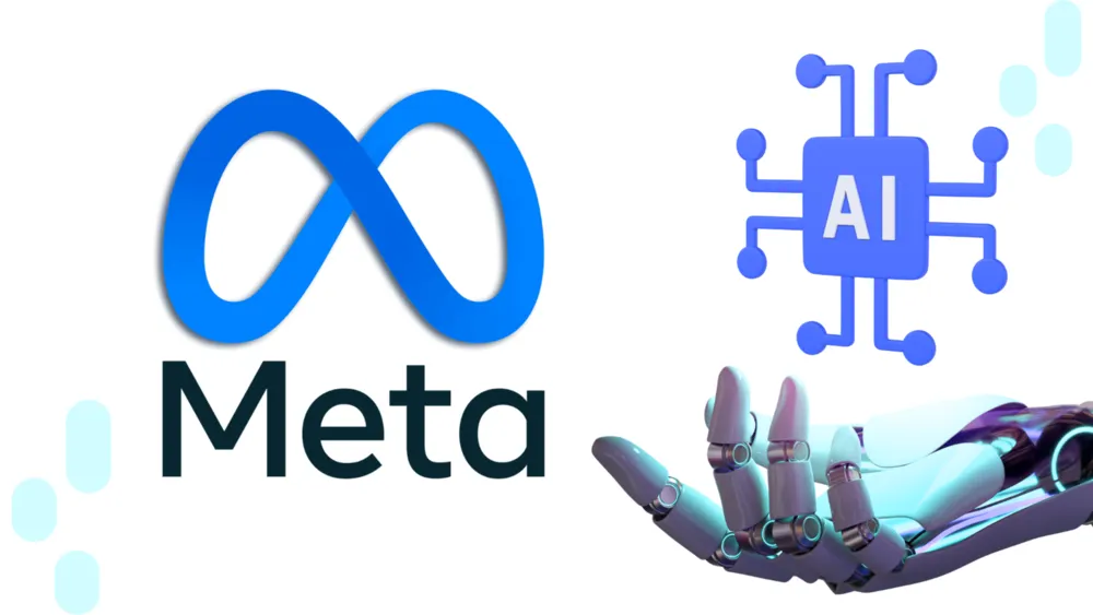 Mão cibernética apresentando o meta ai