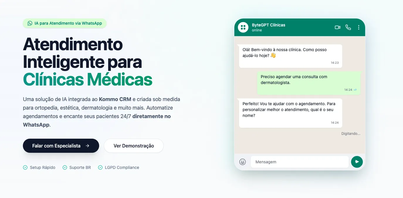 Imagem demonstrando um atendimento inteligente para clinicas médicas