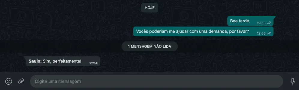 El mensaje llega al WhatsApp del cliente.