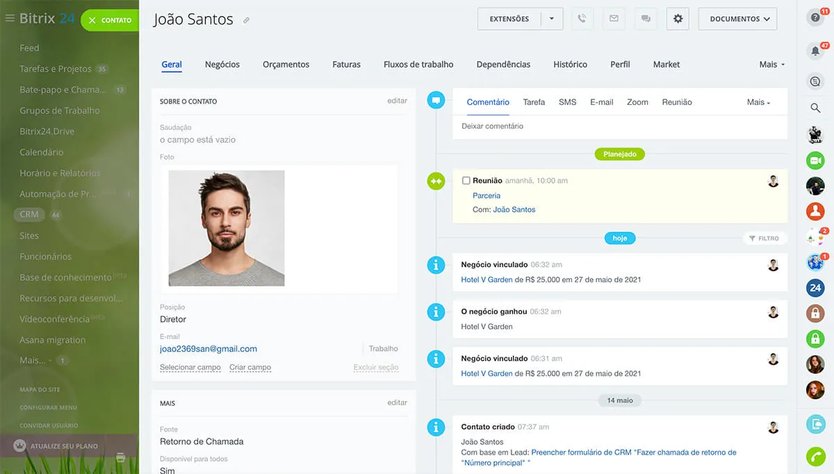 Contato cliente no Bitrix24 | Bytebio