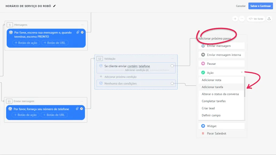 Шаг 6. Как настроить Salesbot в Kommo CRM с чат-ботом для WhatsApp, Instragram, Facebook, Viber, Telegram, Skype и других каналов.